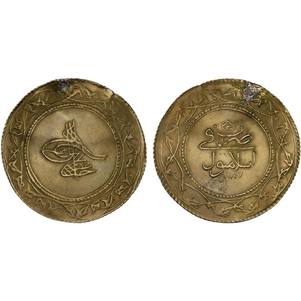 OTTOMAN: TURKEY: Abdul Hamid I, 1774-1789, AV 1½ altin (4.84g), Islambul, AH1187 year 3