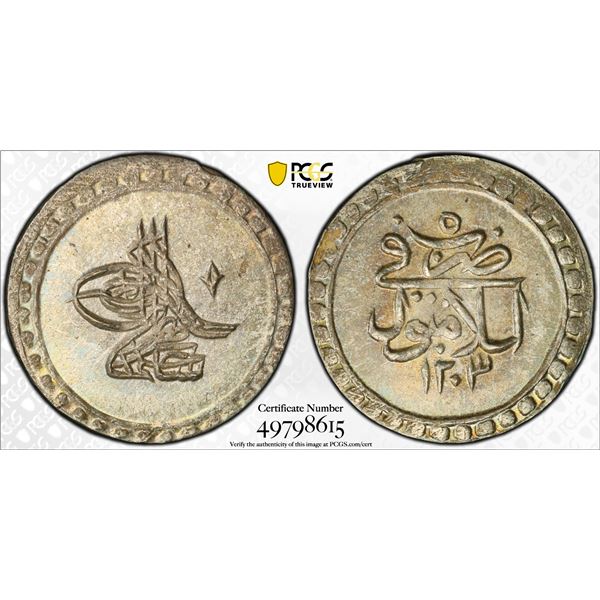 OTTOMAN: TURKEY: Selim III, 1789-1807, AR 10 para, Islambul, AH1203 year 5 (1793), PCGS MS65