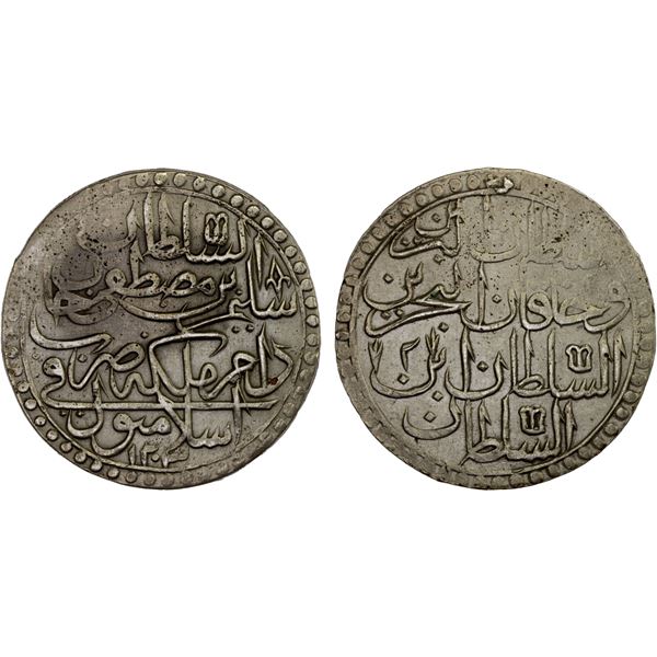 OTTOMAN: TURKEY: Selim III, 1789-1807, AR 2 zolota (60 para), Islambul, AH1203 year 2, VF-XF
