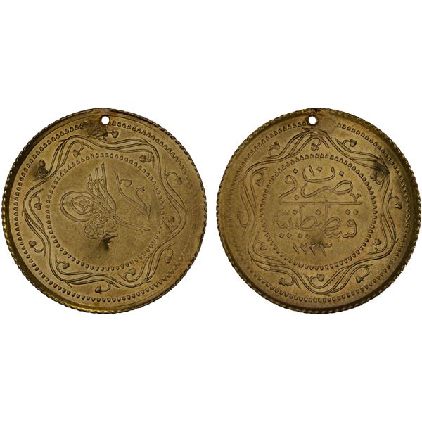 OTTOMAN: TURKEY: Mahmud II, 1808-1839, AV 2 rumi altin (4.15g), AH1223 year 10, XF