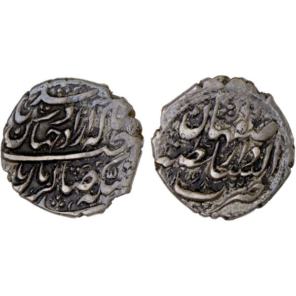 HOTAKI: Azad Khan, 1750-1757, AR shahi (1.14g), Isfahan, AH1168, choice VF