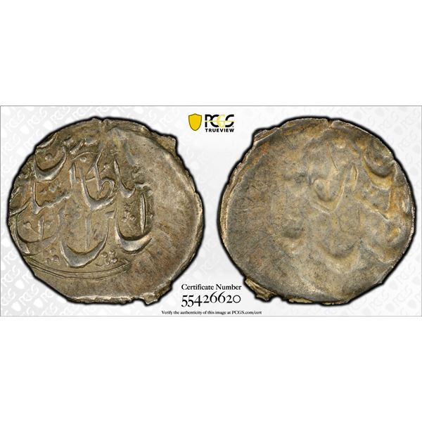 QAJAR: Nasir al-Din Shah, 1848-1896, AR 1/8 qiran (0.63g), NM, ND, PCGS AU58