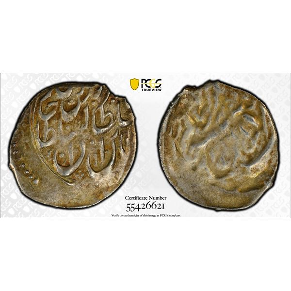 QAJAR: Nasir al-Din Shah, 1848-1896, AR 1/8 qiran (0.57g), NM, ND, PCGS AU58