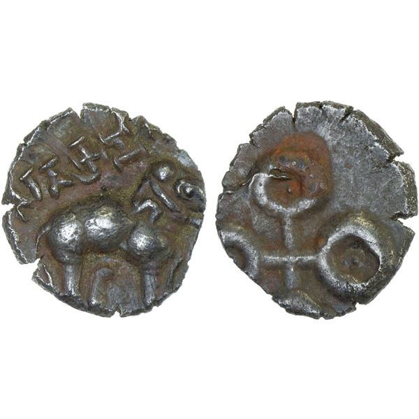 SATAVAHANAS: Kumbha Satakarni, ca. 230-250 AD, potin unit (2.11g), XF