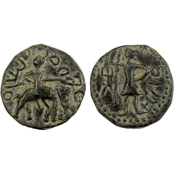 KUSHAN: Huvishka, ca. 151-190, AE tetradrachm (10.40g), XF