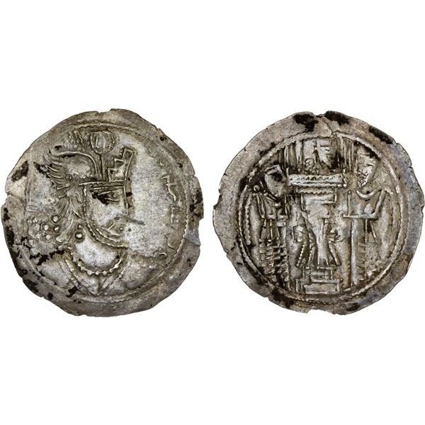 KUSHANO-SASANIAN: late issue, ca. 400-425, AR drachm (3.52g), lovely VF-XF