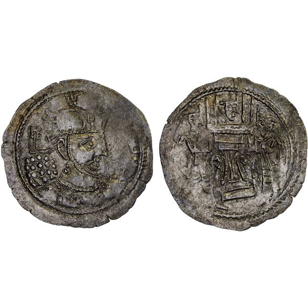 KUSHANO-SASANIAN: late issue, ca. 400-425, AR drachm (3.82g), choice VF