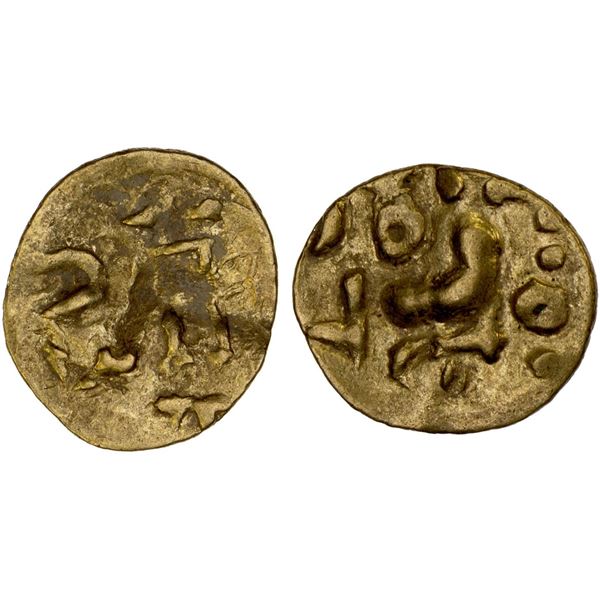 ORISSA: Anonymous, 12th/13th century, AV fanam (0.45g), year 12, VF-XF