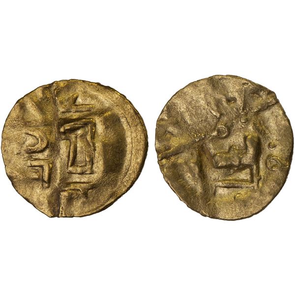 ORISSA: Anonymous, 12th/13th century, AV fanam (0.45g), year 18, VF-XF
