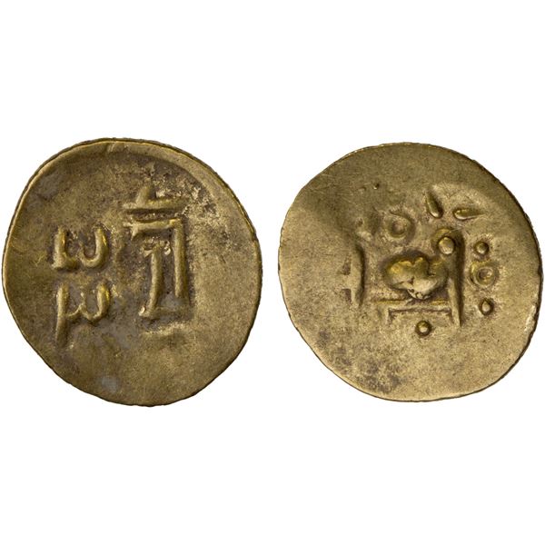 ORISSA: Anonymous, 12th/13th century, AV fanam (0.47g), year 23, VF-XF