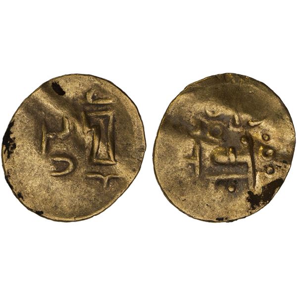 ORISSA: Anonymous, 12th/13th century, AV fanam (0.47g), year 31, crude XF