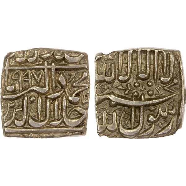 MUGHAL: Akbar I, 1556-1605, AR square rupee, Ahmadabad, AH997, NGC AU58