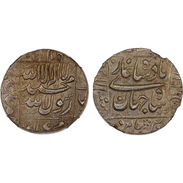 MUGHAL: Shah Jahan I, 1628-1658, AR rupee, Burhanpur, AH1044, NGC AU55