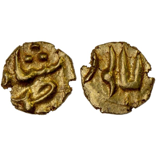 MUGHAL: Ahmad Shah Bahadur, 1748-1754, AV fanam (0.34g), Balapur, ND, AU