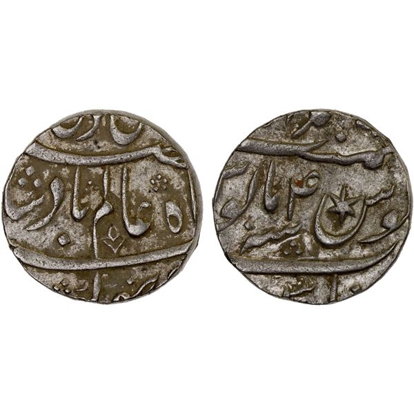 AWADH: Shuja'-ud-Daula, 1754-1775, AR rupee (11.33g), Muhammadabad Benares, year 4, XF