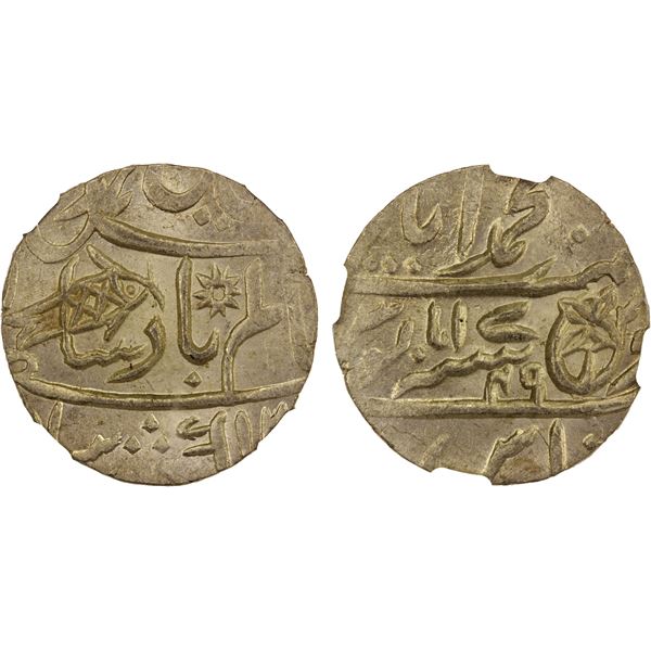 BRITISH INDIA: BENGAL PRESIDENCY: AR rupee, Muhammadabad Benares, AH1229 year 17/49, NGC MS64