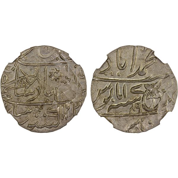 BRITISH INDIA: BENGAL PRESIDENCY: AR rupee, Muhammadabad Benares, AH1229 year 17/49, NGC MS63