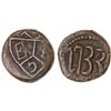 Image 1 : BRITISH INDIA: MADRAS PRESIDENCY: AE cash (1.25g), 1733, VF