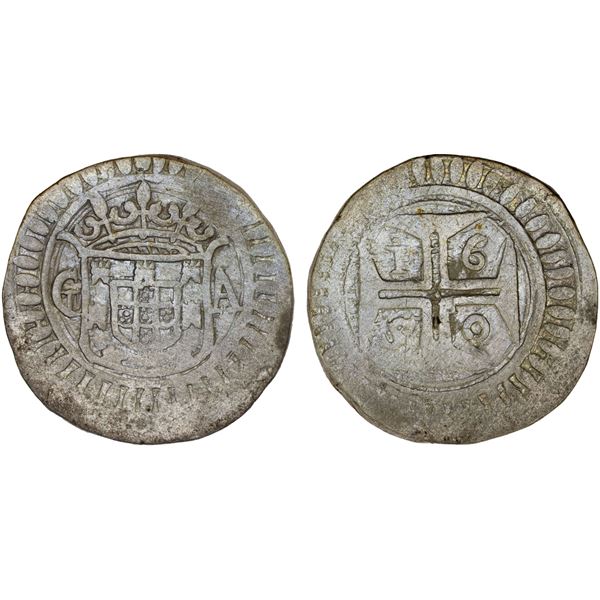 PORTUGUESE INDIA: GOA: John IV, 1640-1656, AR xerafim (10.54g), 1650, Fine