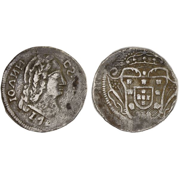 PORTUGUESE INDIA: GOA: João V, 1706-1750, AR rupia (11.88g), 174x, VF