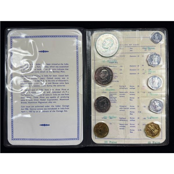 INDIA: Republic, 9-coin proof set, 1969-B