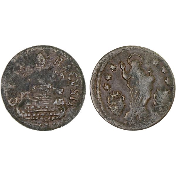 CROATIA: Ragusa, Republic, AE soldo (1.06g), 1793, VF