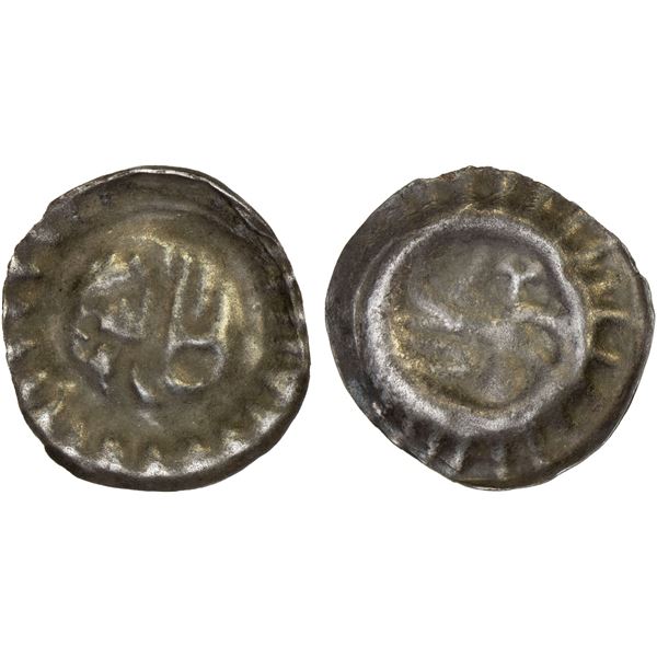 DENMARK: Erik of Pomerania, 1396-1439, AR lebard (penning lybsk) (0.26g), Naestved, ND (ca. 1424), V