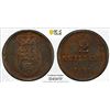 Image 1 : DENMARK: Frederik VI, 1808-1839, AE 2 skilling, 1815, PCGS AU55