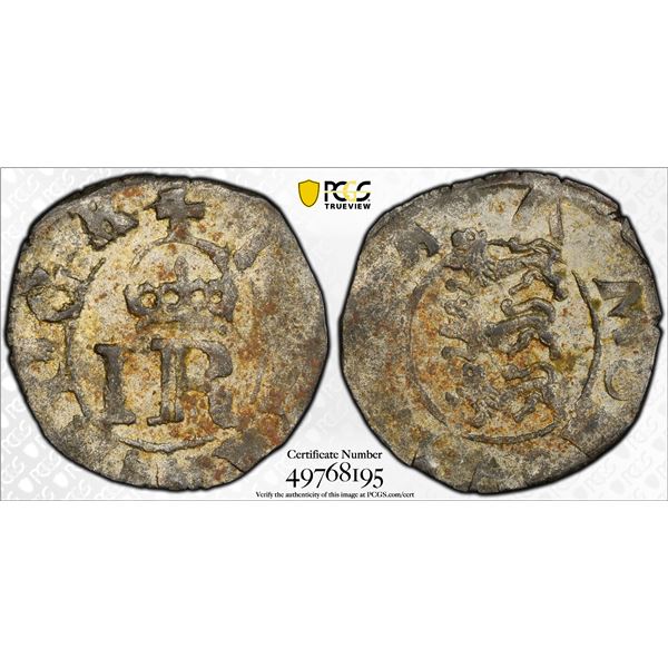 ESTONIA (SWEDISH): Johan III, 1569-1592, AR shilling, Reval, ND (1568-1592), PCGS AU53