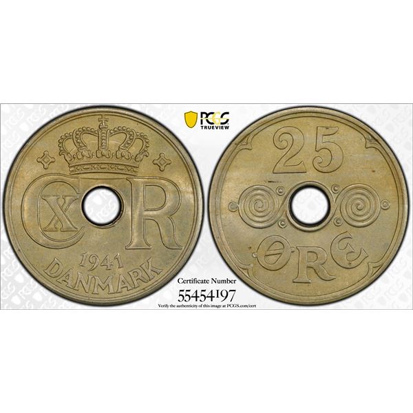 FAROE ISLANDS: British Occupation, 25 øre, 1941, PCGS MS64