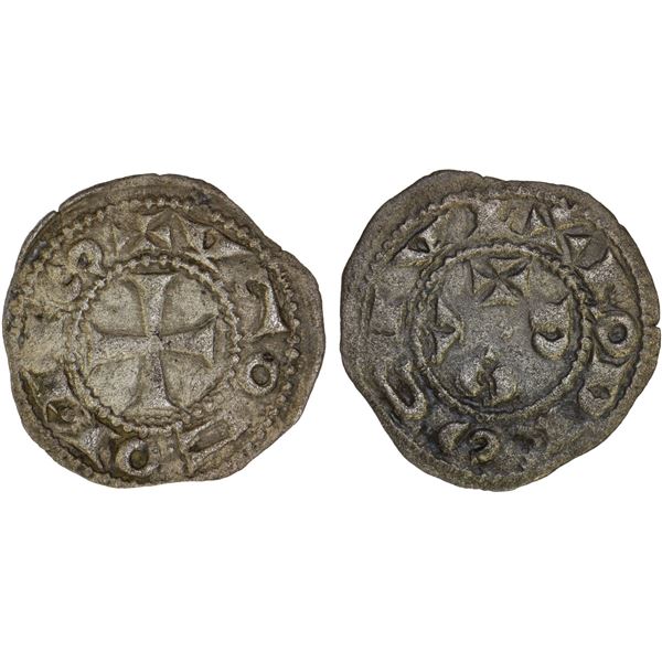 FRANCE: RODEZ: Hugh II, count, 1154-1210, AR obol (0.33g), Rodes, VF