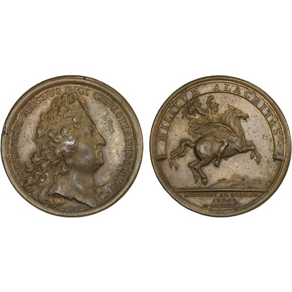 FRANCE: Louis XIV, 1643-1715, AE medal, 1694, AU