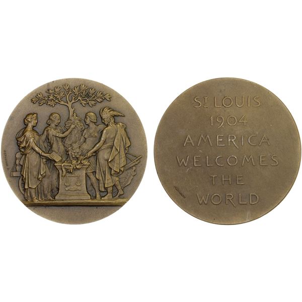 FRANCE: Republic, AE medal (60.98g), Paris, 1904, Choice Unc