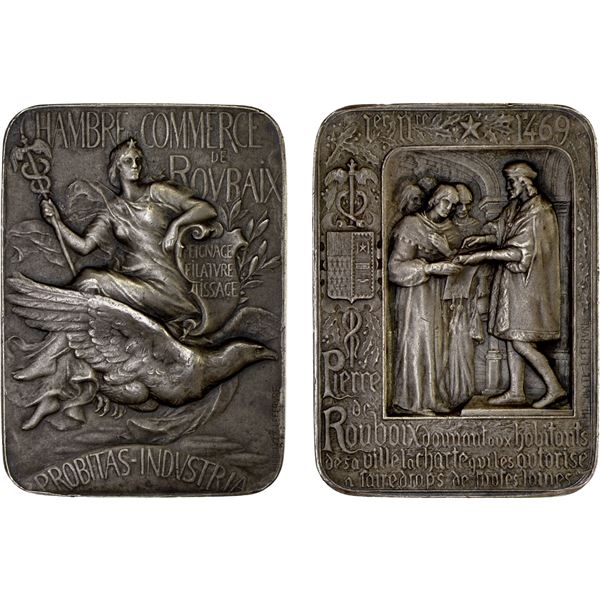 FRANCE: Republic, AR plaque (46.32g), 1911, XF-AU