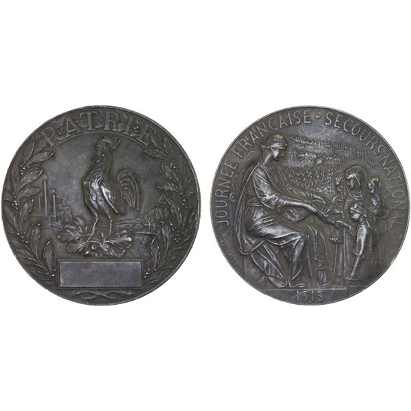FRANCE: Republic, AR medal (63.60g), 1915, XF-AU
