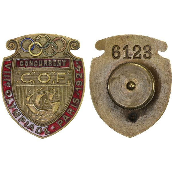 FRANCE: Republic, AE competitor's badge (16.56g), 1924, VF-XF