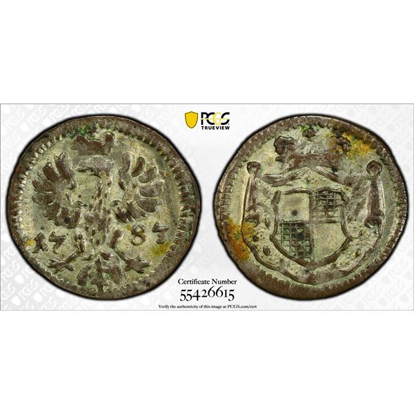 BRANDENBURG-ANSBACH: Karl Alexander, 1757-1791, AR pfennig, 1783, PCGS MS62