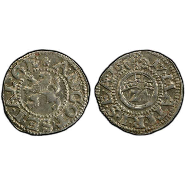 BRUNSWICK-WOLFENBÜTTEL: Friedrich Ulrich, 1613-1634, AR 1/24 thaler, 1617, PCGS MS63