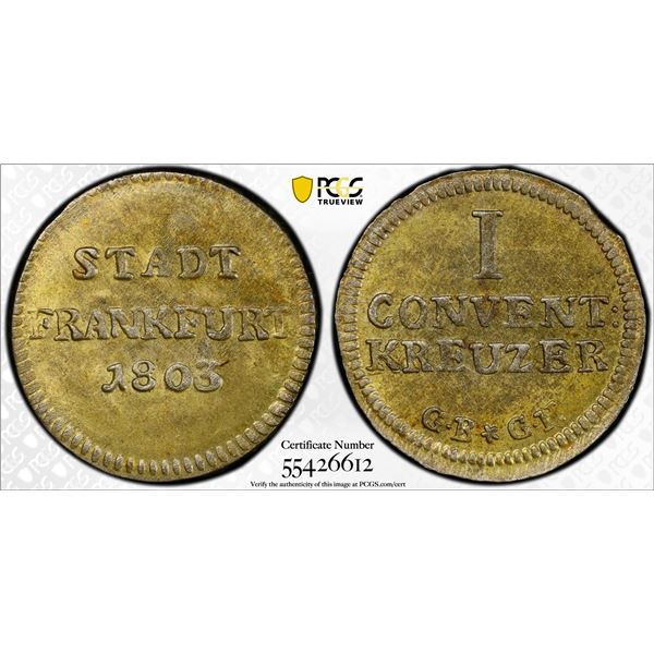 FRANKFURT AM MAIN: Free Imperial City, AR kreuzer, 1803, PCGS MS64