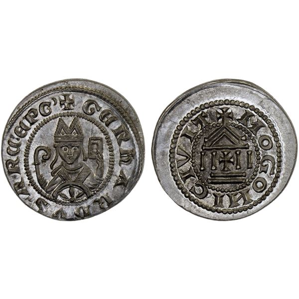 MAINZ: (BECKER FORGERY) Gerhard I of Dhaun, 1251-1259, tin pfennig (7.16g) (struck circa 1820), Unc