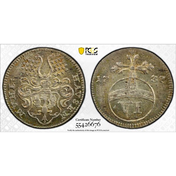 MÜHLHAUSEN: Free City, AR 6 pfennig, 1737, PCGS MS65