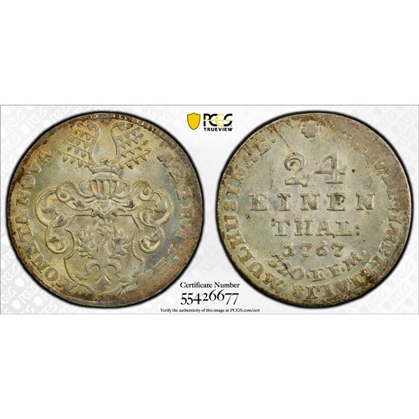 MÜHLHAUSEN: Free City, AR 1/24 thaler, 1767, PCGS MS64