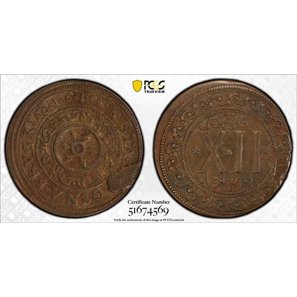 OSNABRÜCK: Free Imperial City, AE 12 pfennig, 1615, PCGS AU55