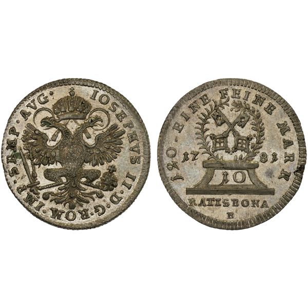 REGENSBURG: Free Imperial City, AR kreuzer, 1781, Unc