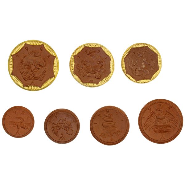SAXONY: 7-coin set, 1921