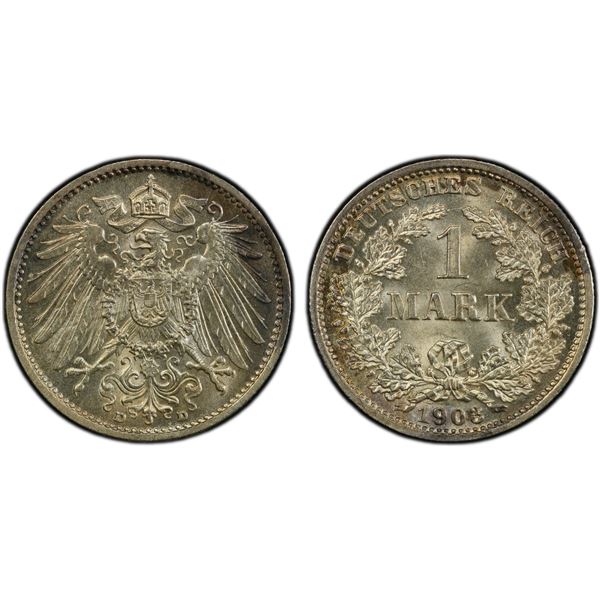 GERMANY: Kaiserreich, AR mark, 1903-D, PCGS MS65