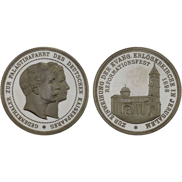 GERMANY: Wilhelm II, 1888-1918, AR medal (15.11g), 1898, Proof
