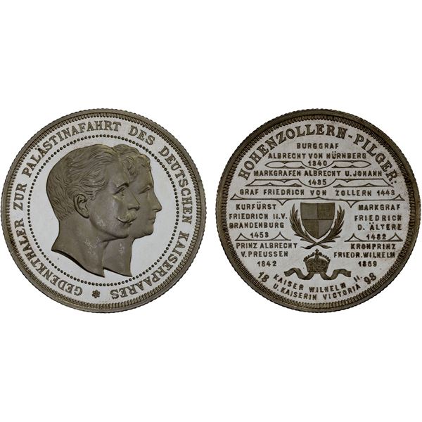 GERMANY: Wilhelm II, 1888-1918, AR medal (15.57g), 1898, Proof