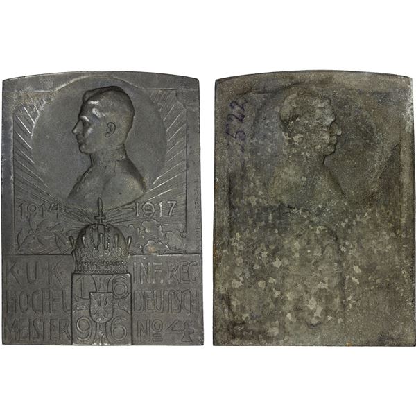 GERMANY: Kaiserreich, plaque (430.8g), 1914-17, AU