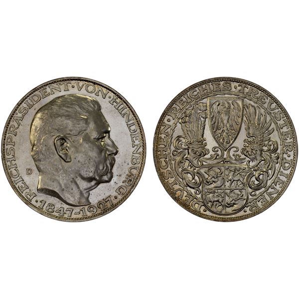 GERMANY: Weimar Republic, AR medal, 1927-D, AU